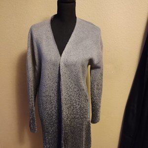 Grey with  dark grey and bling sweater cardigan M